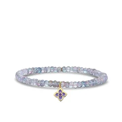 Gold & Amethyst Mini Moroccan Flower on Mystic Rainbow Quartz