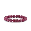 Gold & Amethyst 8mm Large Cocktail Eternity Rondelle on Natural Ruby