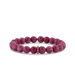 Gold & Amethyst 8mm Large Cocktail Eternity Rondelle on Natural Ruby
