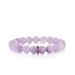 Gold & Amethyst Rondelle on Lavender Amethyst