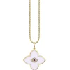 Gold & Bezel Diamond Eye Moroccan Flower Charm