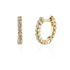 Gold & Bezel Diamond Huggie Hoops