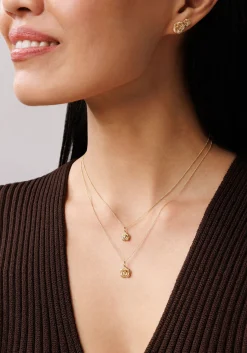 Gold & Bezel Diamond Small Rose Stud