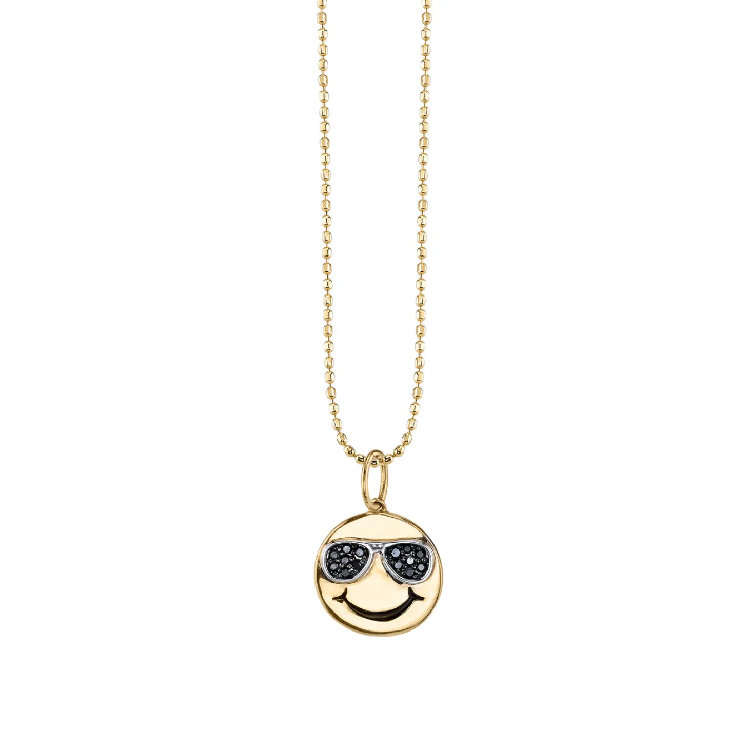 Gold & Black Diamond Sunglasses Happy Face Charm