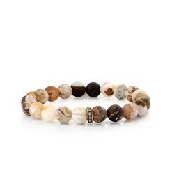 Gold & Brown Diamond Eternity Rondelle on Opal