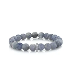 Gold & Cocktail Diamond Eternity Rondelle on Iolite