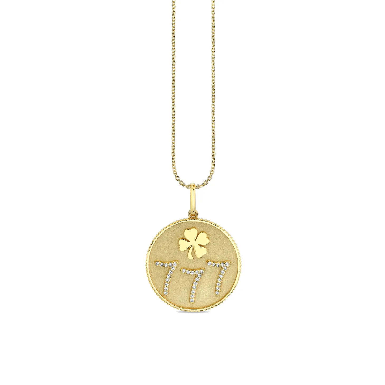 Gold & Diamond 777 Angel Number Charm