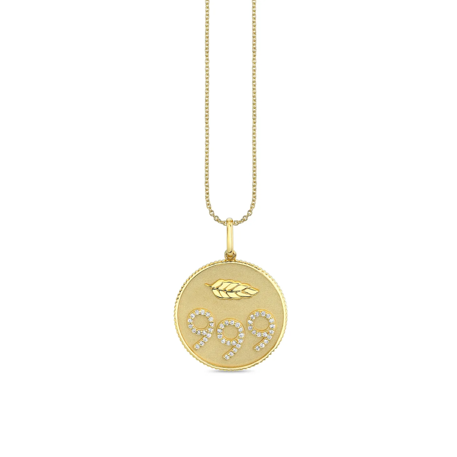 Gold & Diamond 999 Angel Number Charm