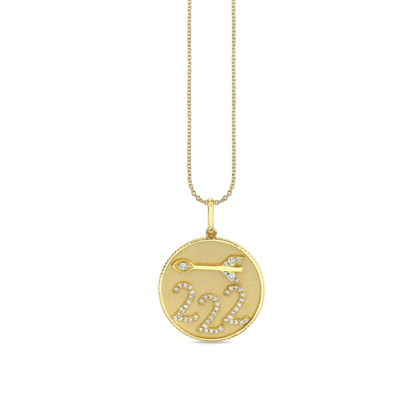 Gold & Diamond 222 Angel Number Charm