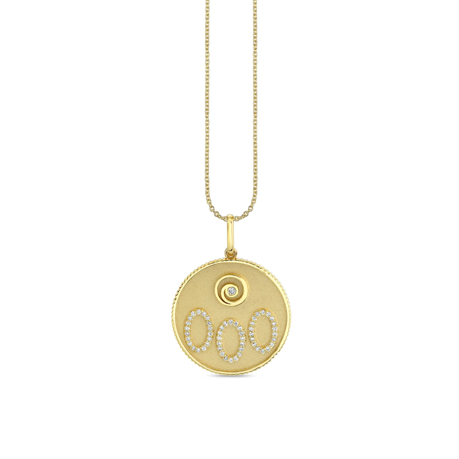 Gold & Diamond 000 Angel Number Charm