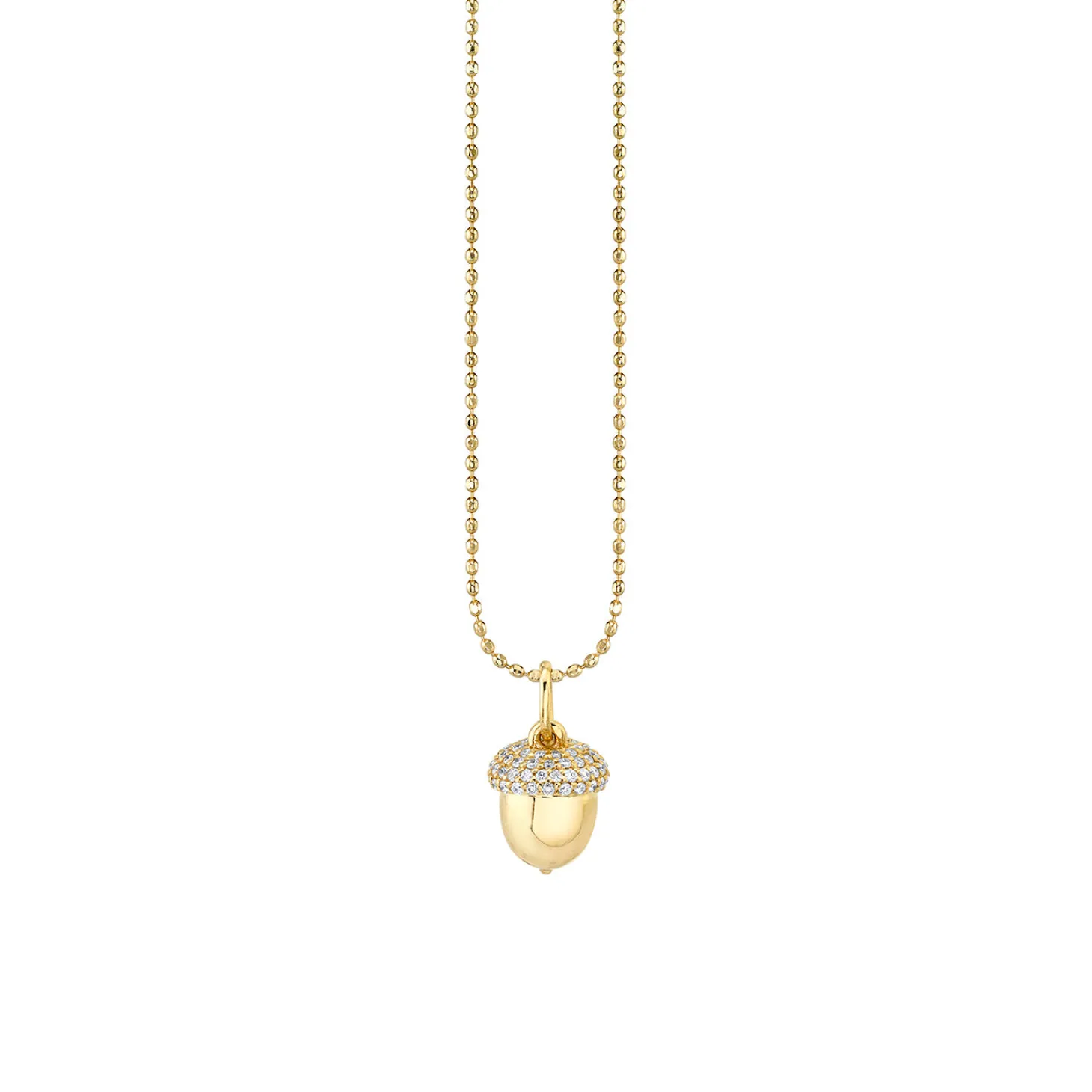 Gold & Diamond Acorn Charm