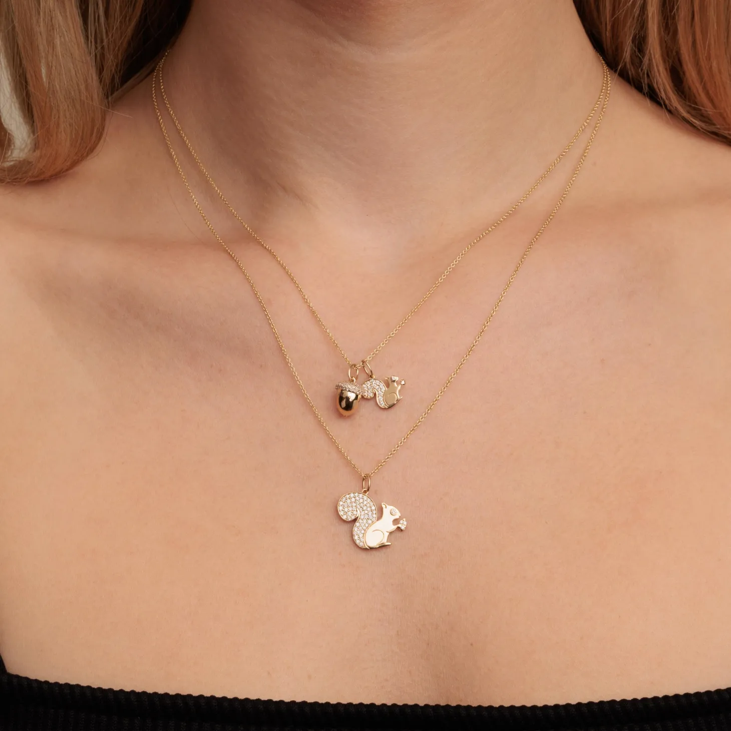 Gold & Diamond Acorn Charm