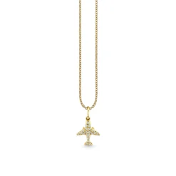 Gold & Diamond Airplane Charm