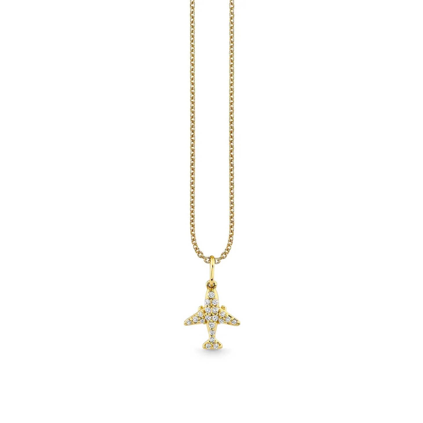 Gold & Diamond Airplane Charm