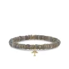 Gold & Diamond Airplane On Labradorite Heishi