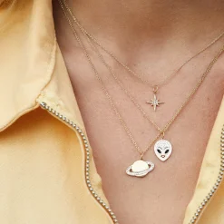 Gold & Diamond Alien Charm
