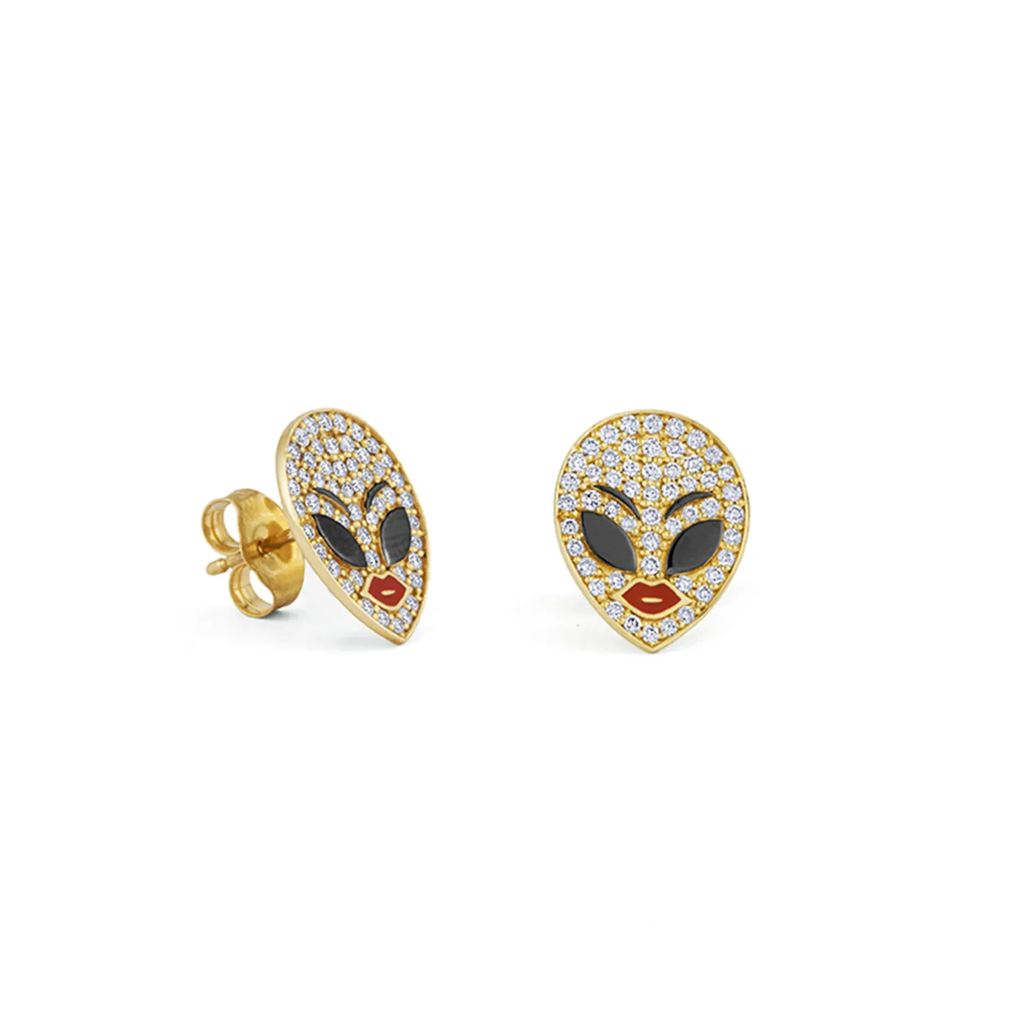 Gold & Diamond Alien Stud