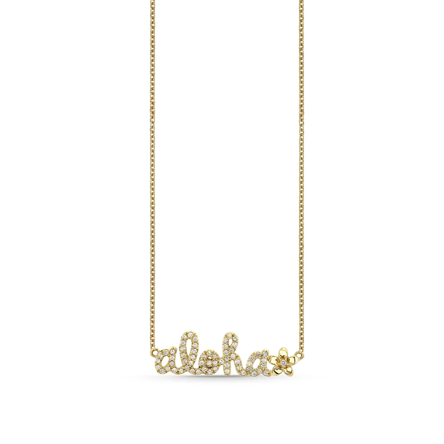 Gold & Diamond Aloha Plumeria Necklace