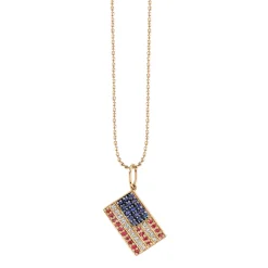 Gold & Diamond American Flag Charm