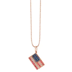 Gold & Diamond American Flag Charm