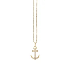 Gold & Diamond Anchor Charm