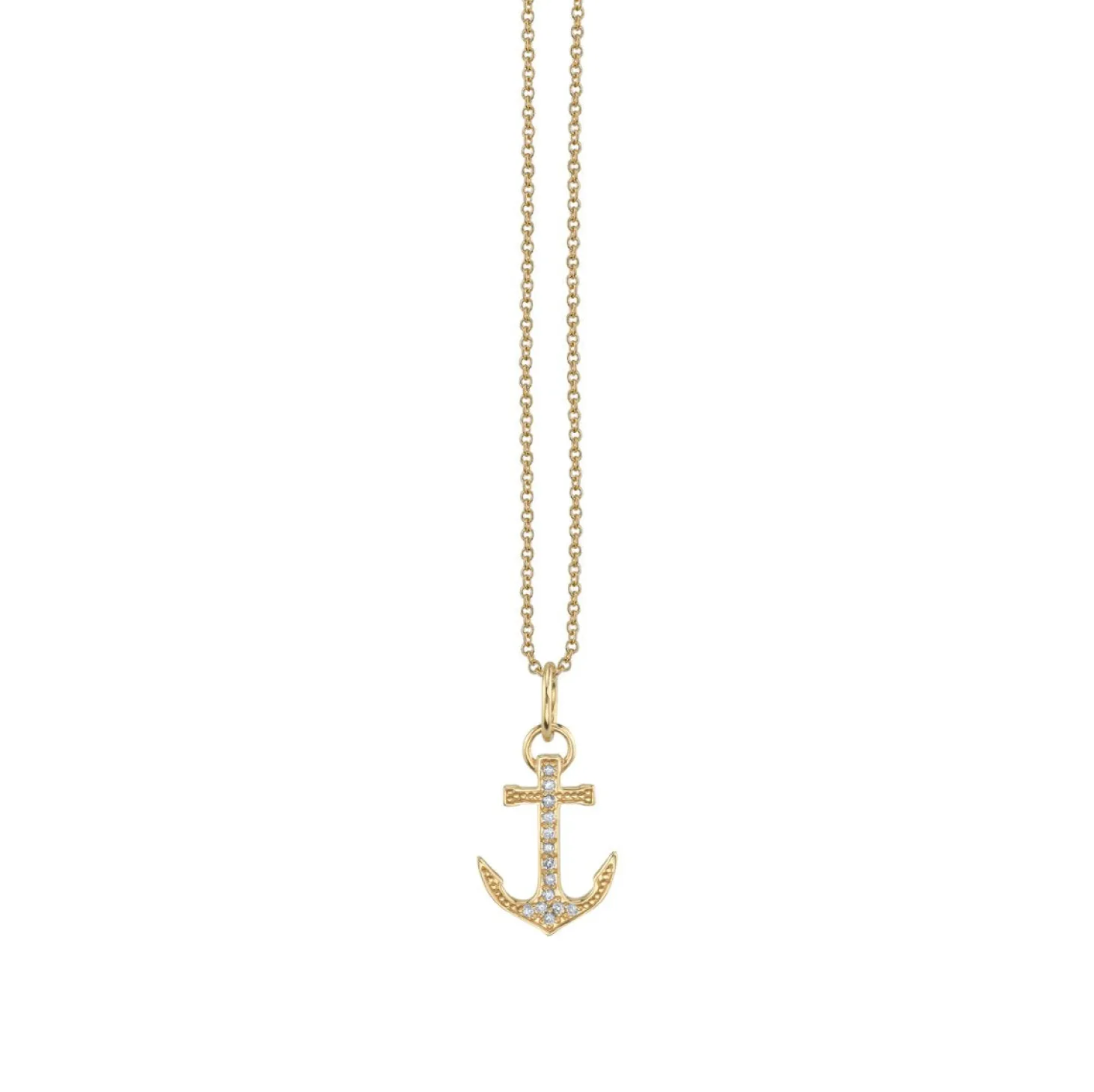 Gold & Diamond Anchor Charm