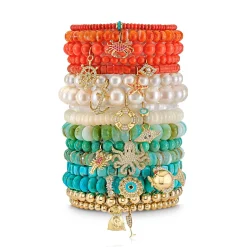 Gold & Diamond Anchor on Pearls