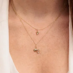 Gold & Diamond Anchor Shell Cluster Charm