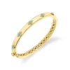 Gold & Diamond and Turquoise Multi Eye Bangle