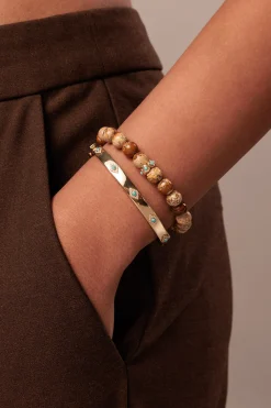 Gold & Diamond and Turquoise Multi Eye Bangle