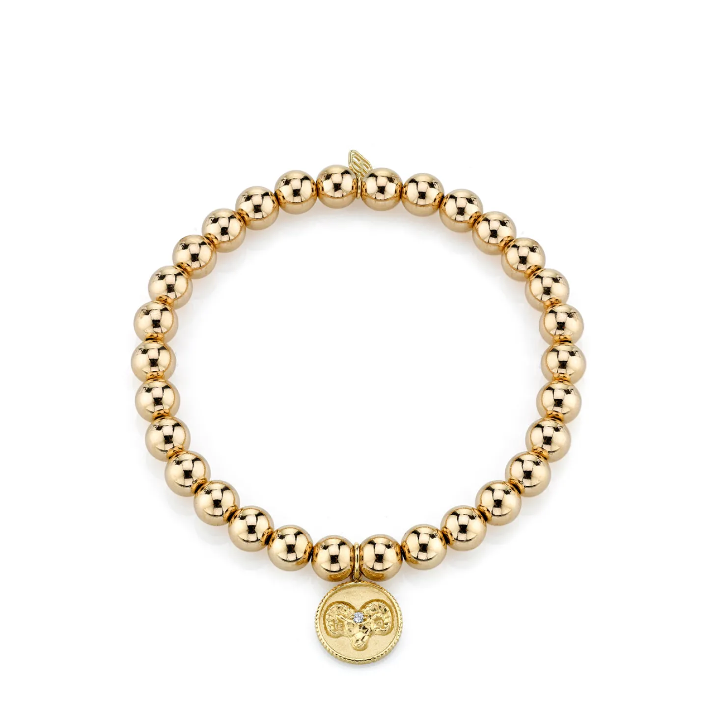 Gold & Diamond Aries Zodiac Medallion on 14k Yellow Gold