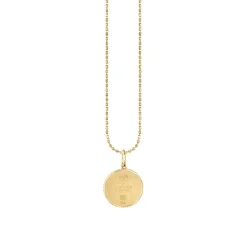 Gold & Diamond Aries Zodiac Medallion Necklace