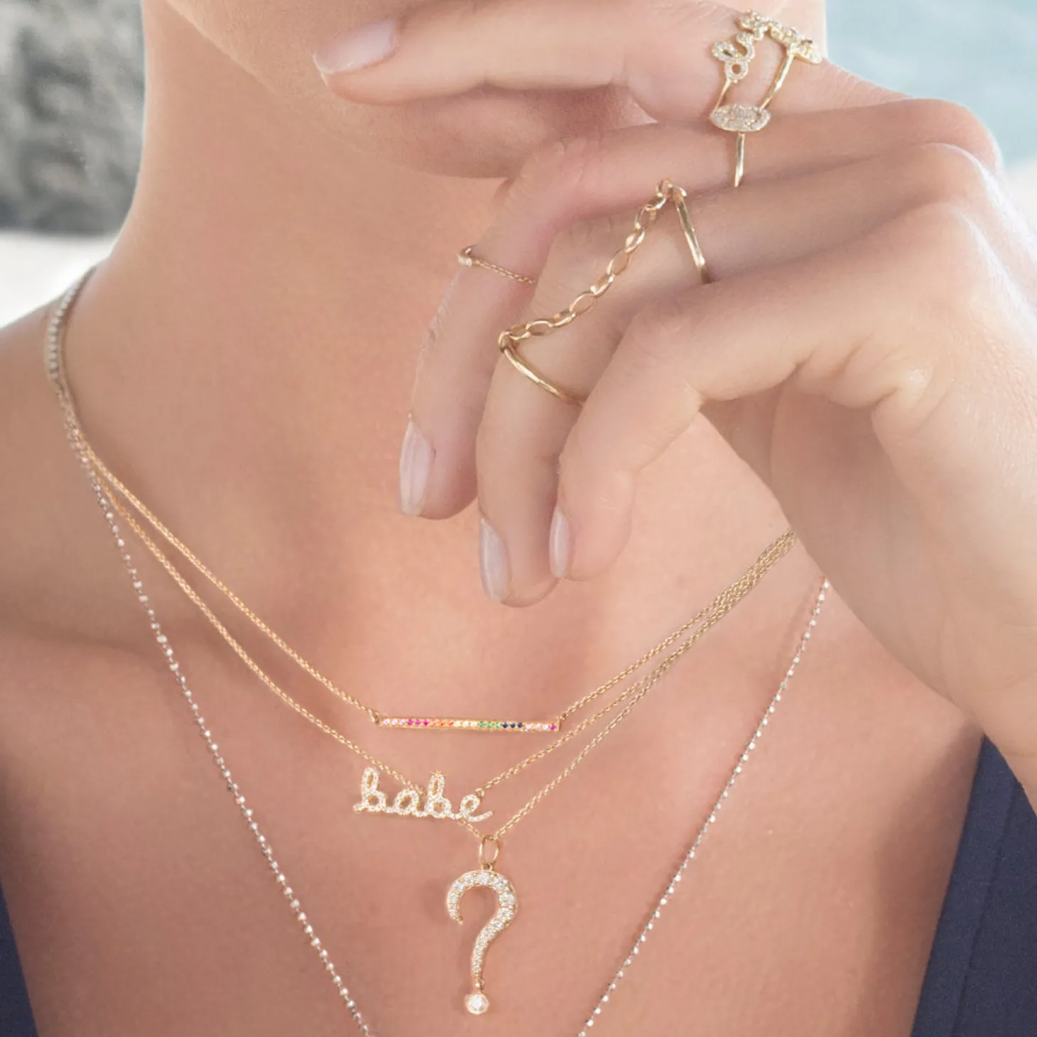 Gold & Diamond Babe Necklace