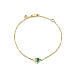 Gold & Diamond Baby Heart Stone Inlay Bracelet