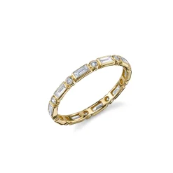 Gold & Diamond Baguette & Bezel Eternity Ring