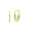 Gold & Diamond Baguette Fringe Huggie Hoops
