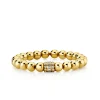 Gold & Diamond Baguette Rondelle on Gold Beads