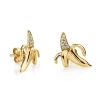 Gold & Diamond Banana Stud