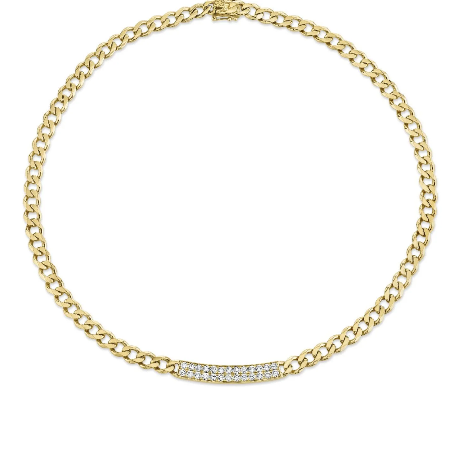 Gold & Diamond Bar Necklace