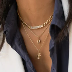 Gold & Diamond Bar Necklace