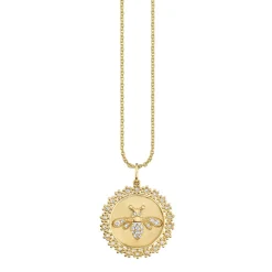 Gold & Diamond Bee Coin Charm
