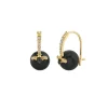 Gold & Diamond Bee Onyx Earrings