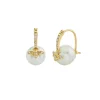 Gold & Diamond Bee Pearl Earrings