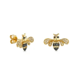 Gold & Diamond Bee Stud