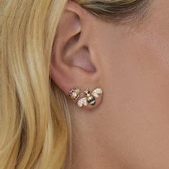 Gold & Diamond Bee Stud