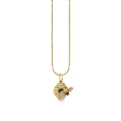 Gold & Diamond Beehive Charm