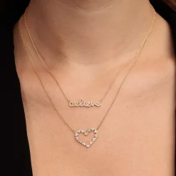 Gold & Diamond Believe Necklace