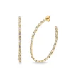 Gold & Diamond Bezel & Baguette Large Hoops