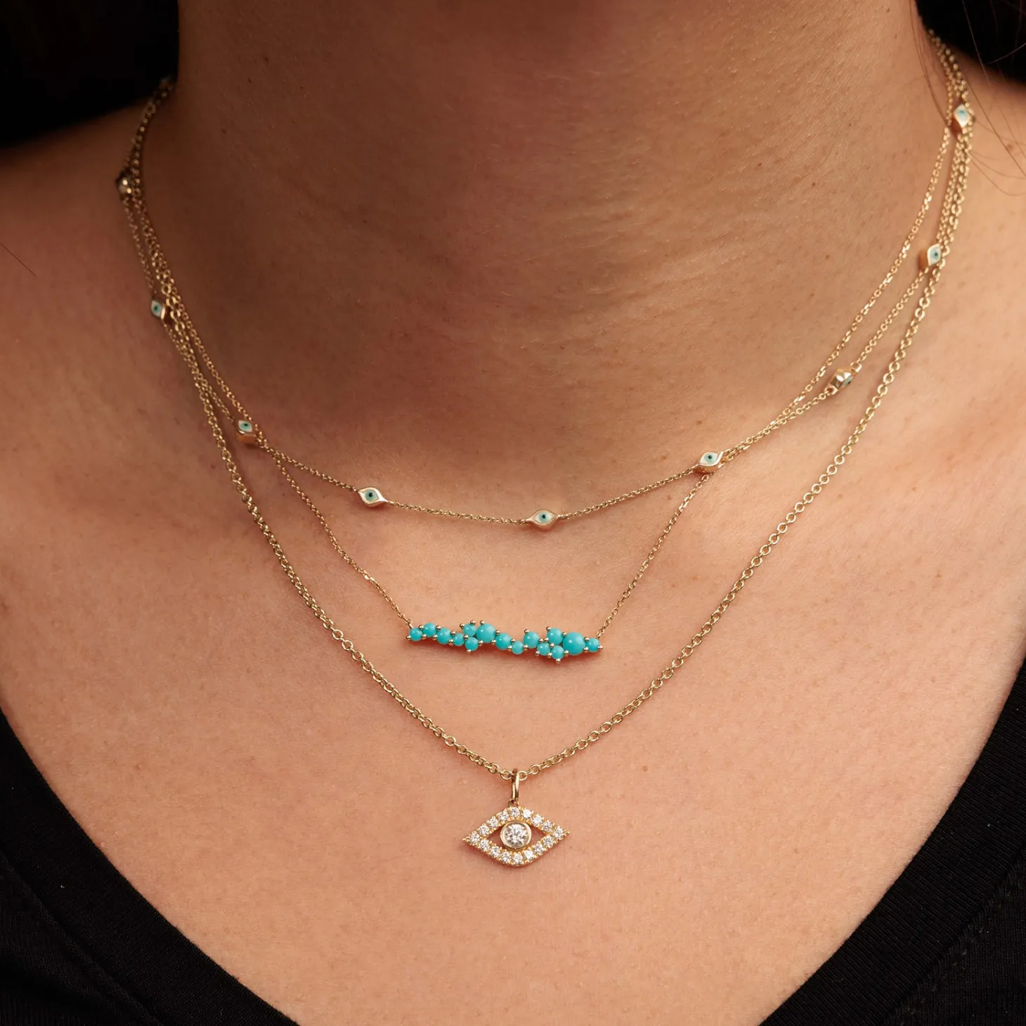 Gold & Diamond Bezel Eye Charm