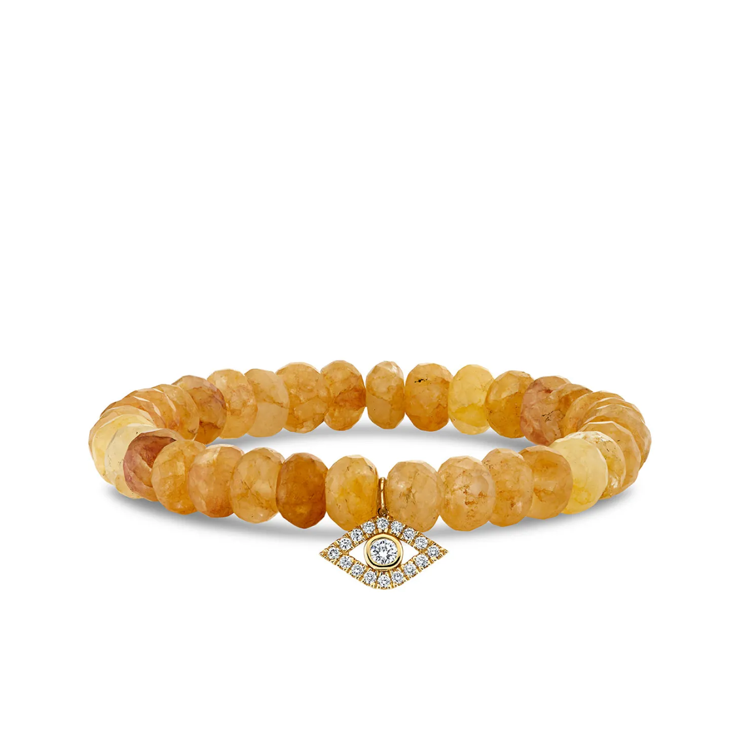 Gold & Diamond Bezel Eye on Orange Quartz